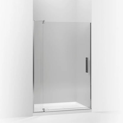Kohler Pivot shower door, 74" H x 39-1/8 - 44" W, with 5/16" thick Crystal Clear glass