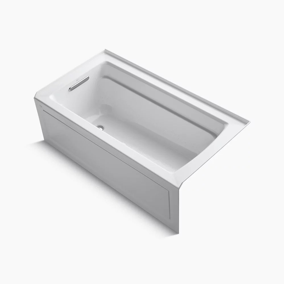 Kohler 60" x 32" integral apron Heated BubbleMassage™ air bath with Bask® heated surface