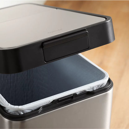Kohler 13-gallon stainless steel slim step trash can with bifold lid