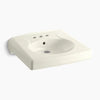 Kohler Wall-mount or concealed carrier arm mount commercial bathroom sink with 4" centerset faucet holes