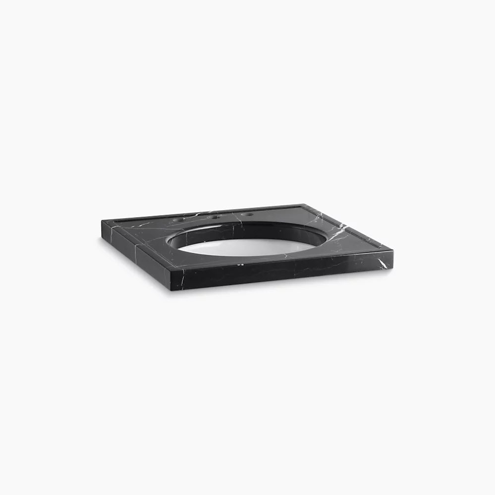 Kohler 24" x 22" marble console tabletop with 8" widespread faucet holes and cut for K-2205-G/K-2210-G undermount bathroom sink