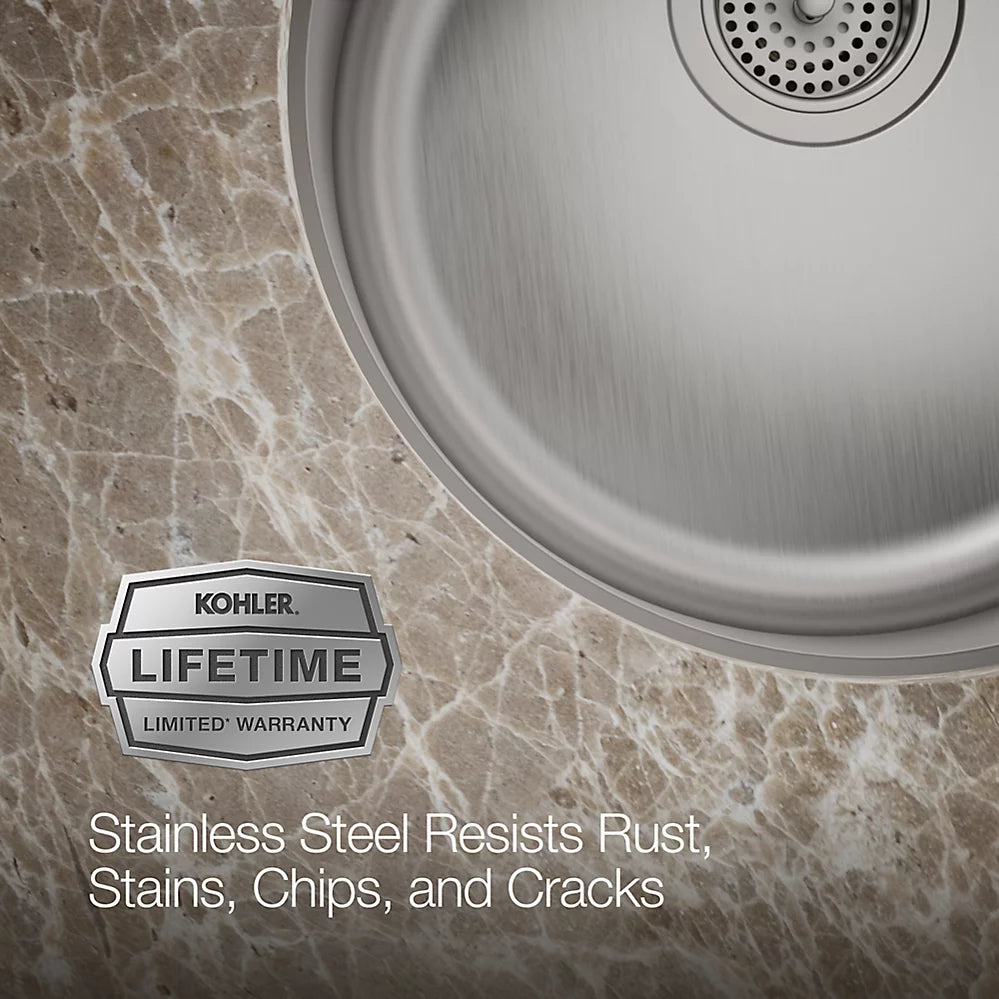 Kohler Undertone® Lyric® 18-1/2" top-/undermount single-bowl bar sink