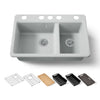 Kohler Riverby® 33" undermount double-bowl workstation kitchen sink