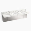 Kohler 90" wall-mount basin lavatory system with backsplash