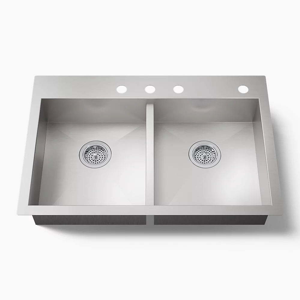 Kohler Vault™ 33" top-/undermount double-bowl kitchen sink