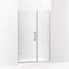 Kohler Frameless pivot shower door, 71-3/4" H x 45-1/4 - 46" W, with 3/8" thick Crystal Clear glass