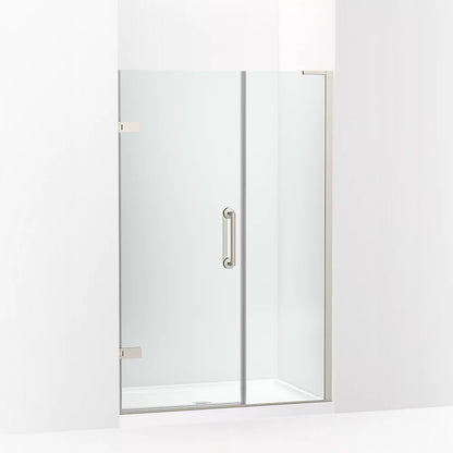 Kohler Frameless pivot shower door, 71-3/4" H x 45-1/4 - 46" W, with 3/8" thick Crystal Clear glass
