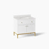 Kohler Calpa Cabinet and Quartz Top 36-Inch Single-Sink Bathroom Vanity