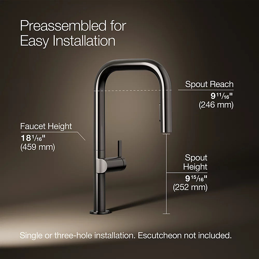 Kohler Components® Pull-down kitchen sink faucet with two-function sprayhead