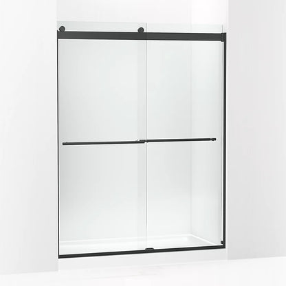 Kohler Frameless sliding shower door, 77-9/16" H x 56-5/8 - 59-5/8" W, with 5/16"-thick Crystal Clear glass