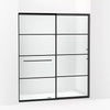 Kohler Sliding shower door, 75-1/2" H x 62-1/4 - 65-5/8" W, with heavy 5/16" thick Crystal Clear glass with rectangular grille pattern