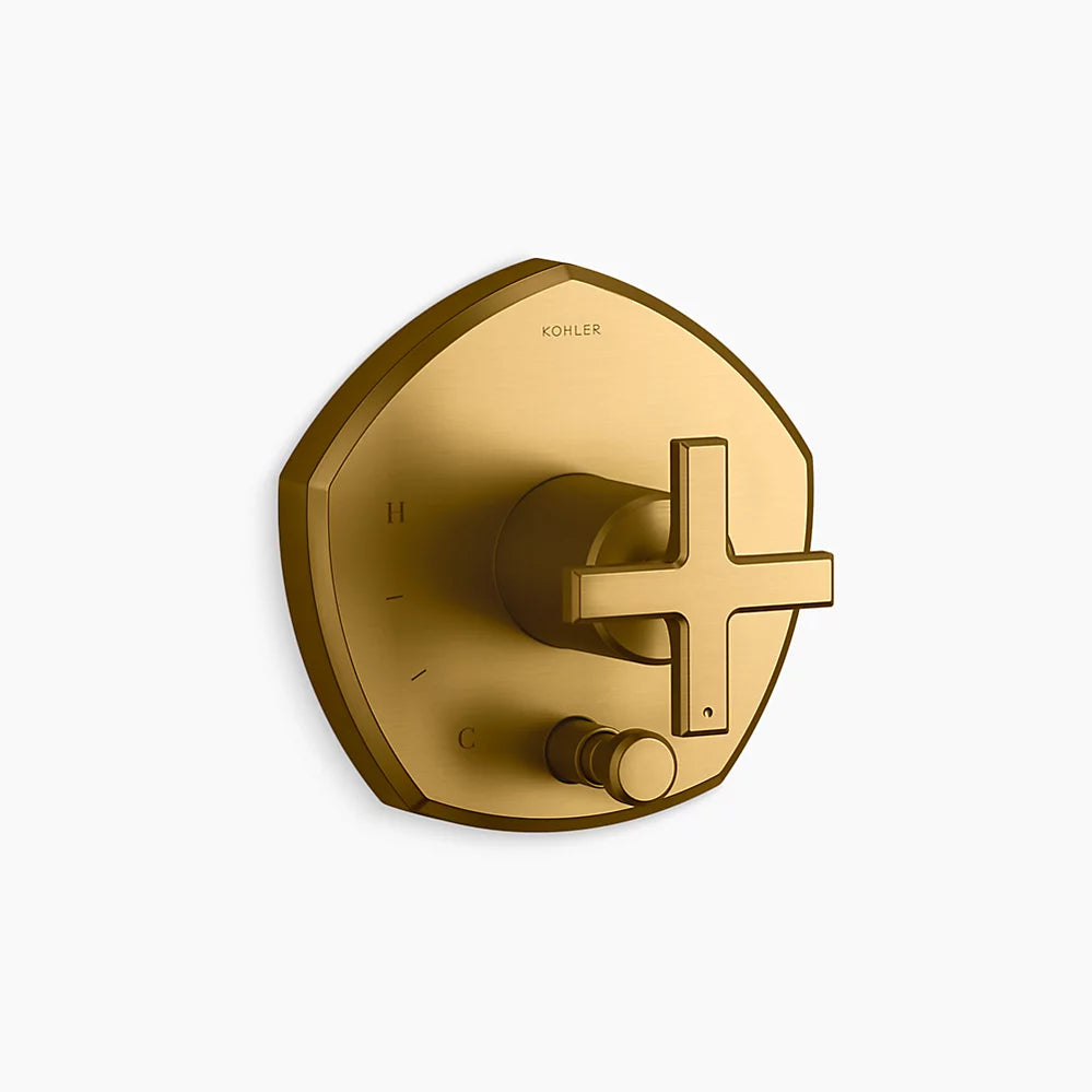 Kohler Rite-Temp® valve trim with push-button diverter and cross handle