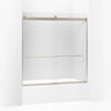 Kohler Sliding bath door, 62" H x 56-5/8 - 59-5/8" W, with 1/4" thick Frosted glass