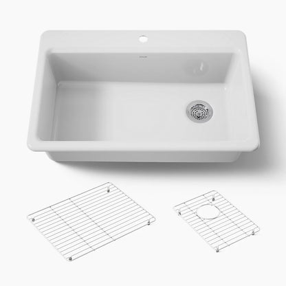 Kohler Riverby® 33" top-mount single-bowl kitchen sink
