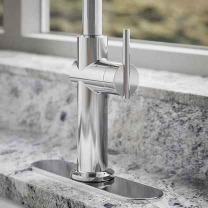 Kohler Touchless pull-down kitchen sink faucet with three-function sprayhead