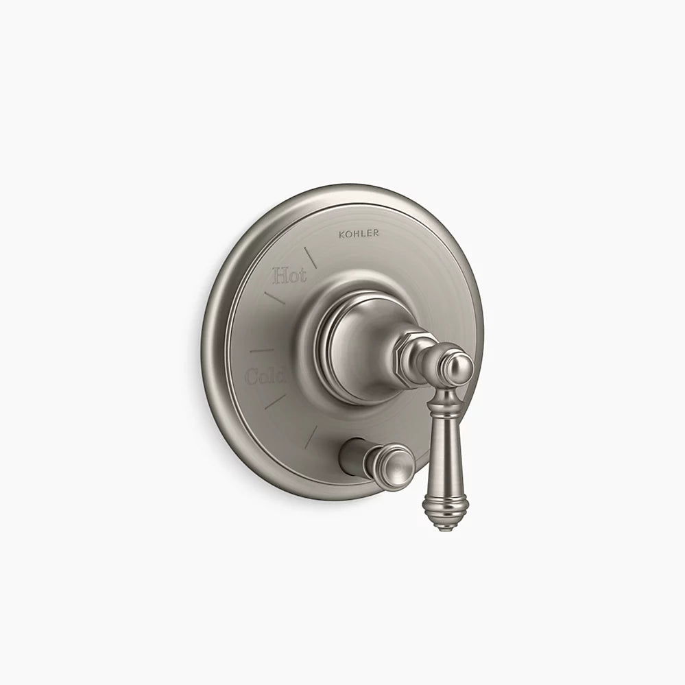 Kohler Rite-Temp® valve trim with push-button diverter and lever handle