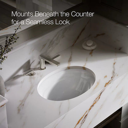 Kohler 20-3/4" oval undermount bathroom sink, no overflow
