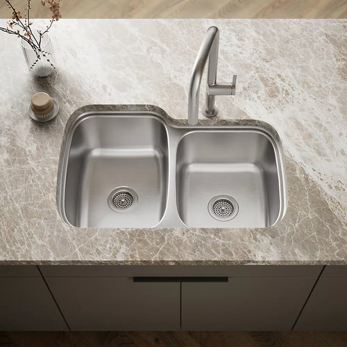 Kohler Verse™ 33" top-/undermount double-bowl kitchen sink