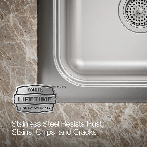 Kohler Staccato Top-Mount Single-bowl 20-Inch Undermount Kitchen Sink