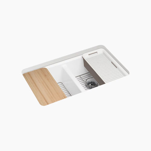 Kohler 33" undermount double-bowl workstation kitchen sink