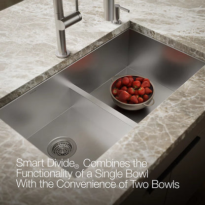 Kohler Vault™ Smart Divide® 33" top-/undermount double-bowl kitchen sink