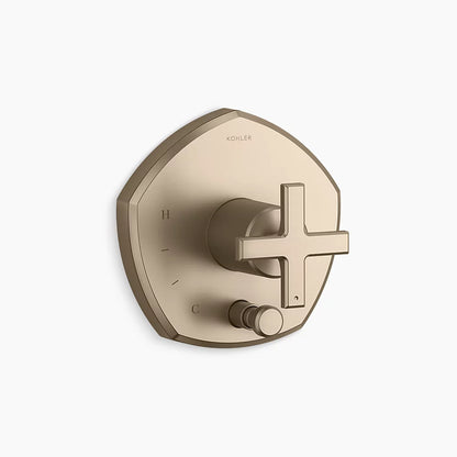 Kohler Rite-Temp® valve trim with push-button diverter and cross handle