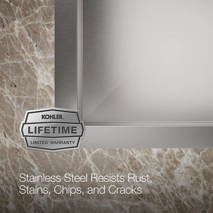 Kohler Vault™ 25" top-/undermount single-bowl kitchen sink