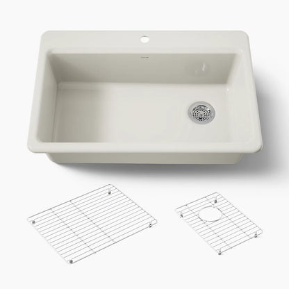 Kohler Riverby® 33" top-mount single-bowl kitchen sink