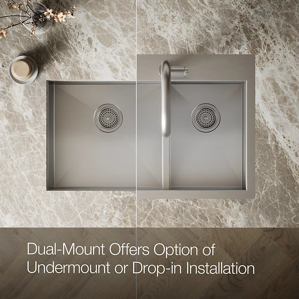 Kohler Vault™ 33" top-/undermount double-bowl kitchen sink