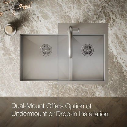 Kohler Vault™ 33" top-/undermount double-bowl kitchen sink