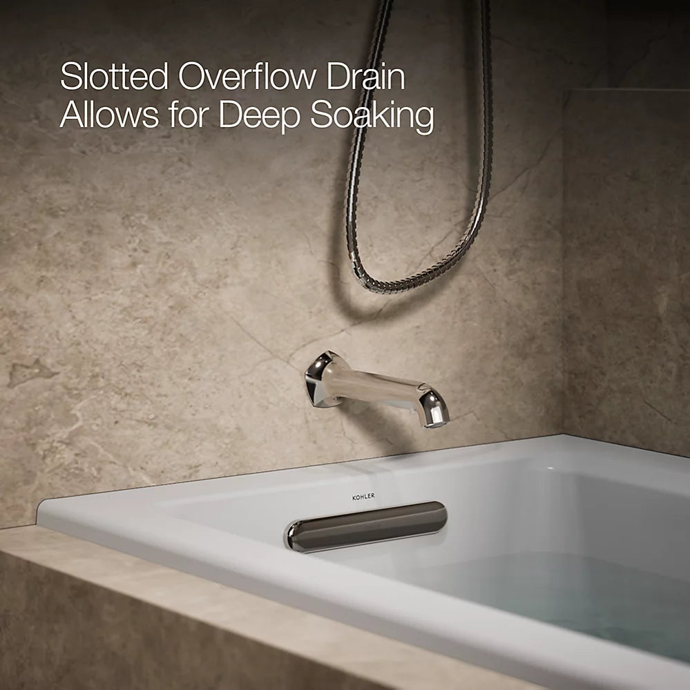 Kohler Archer 60" x 30" alcove bath with Bask heated surface, left drain