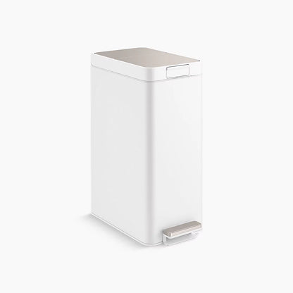 Kohler 13-gallon stainless steel slim step trash can with bifold lid