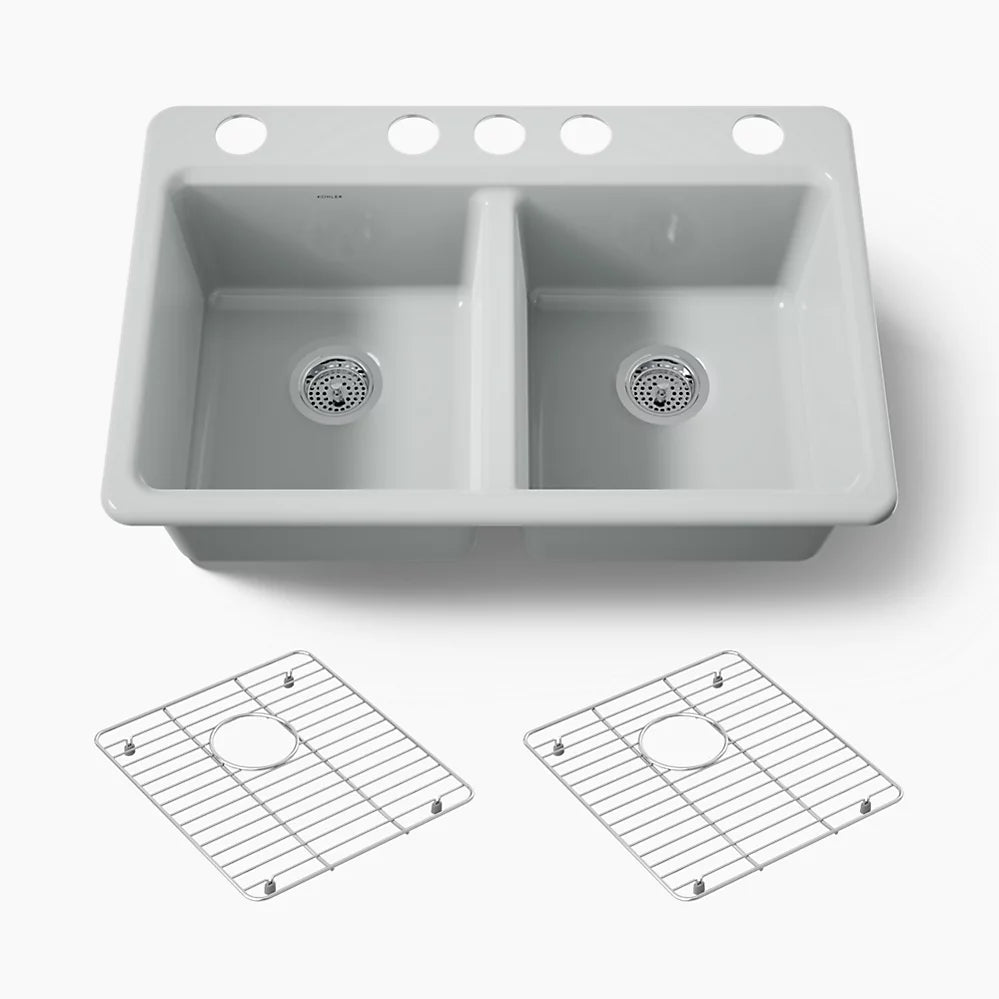 Kohler Riverby® 33" undermount double-bowl kitchen sink
