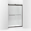 Kohler Sliding shower door, 74" H x 44-5/8 - 47-5/8" W, with 1/4" thick Crystal Clear glass