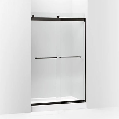 Kohler Sliding shower door, 74" H x 44-5/8 - 47-5/8" W, with 1/4" thick Crystal Clear glass