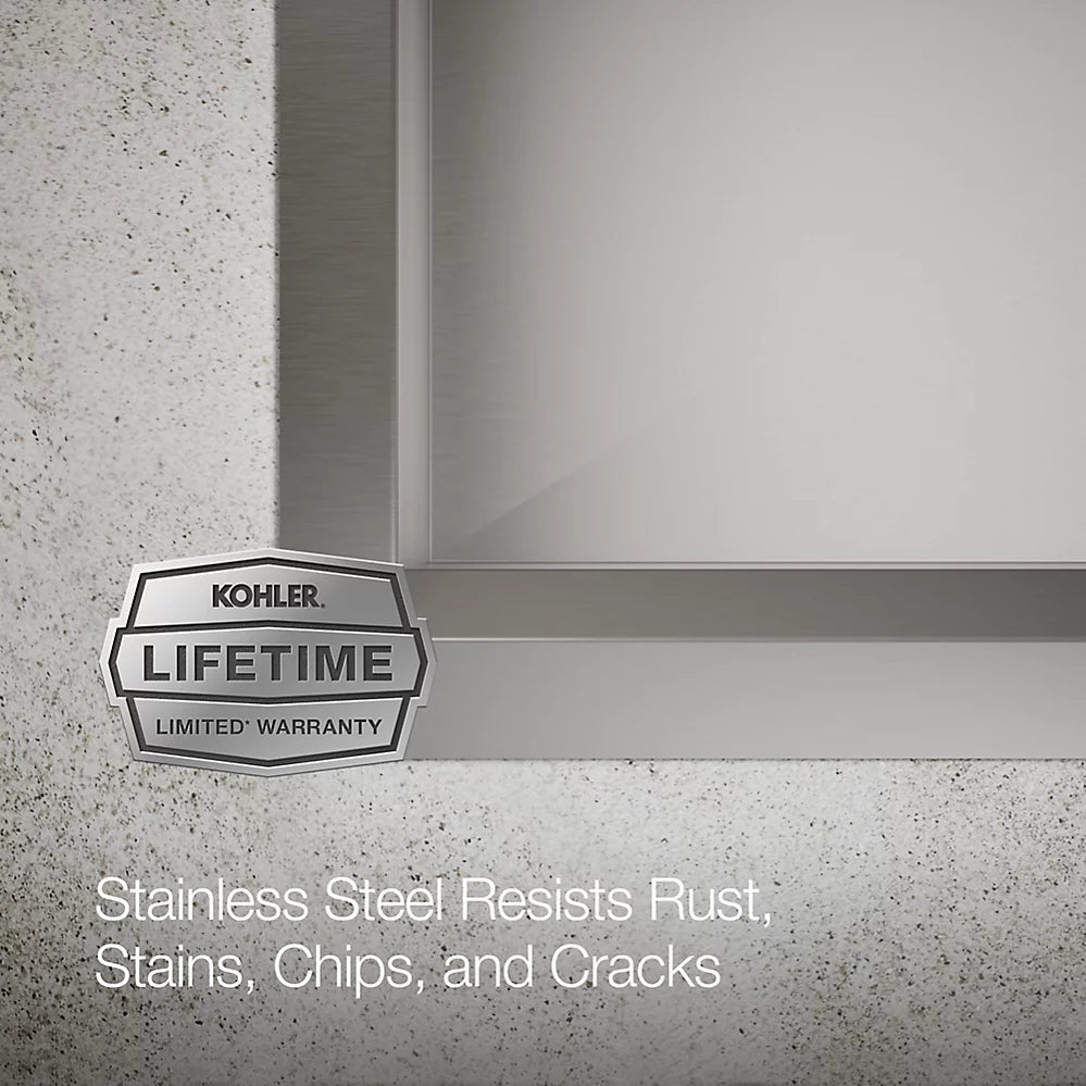 Kohler Task™ Smart Divide® Smart Divide® 33" top-/undermount double-bowl workstation kitchen sink