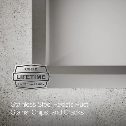 Kohler Task™ Smart Divide® Smart Divide® 33" top-/undermount double-bowl workstation kitchen sink