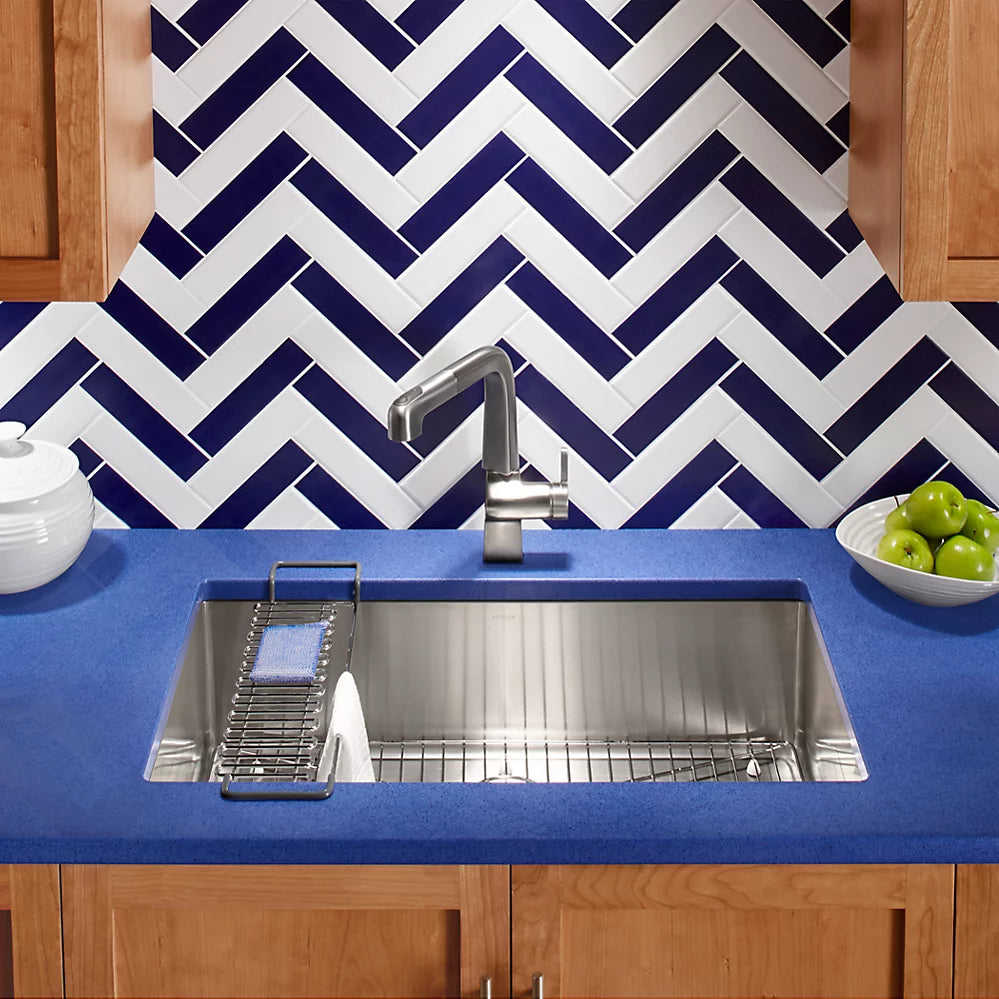 Kohler 32" undermount single-bowl kitchen sink with accessories