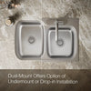 Kohler Verse™ 33" top-/undermount double-bowl kitchen sink