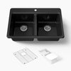 Kohler Riverby® 33" top-mount double-bowl workstation kitchen sink