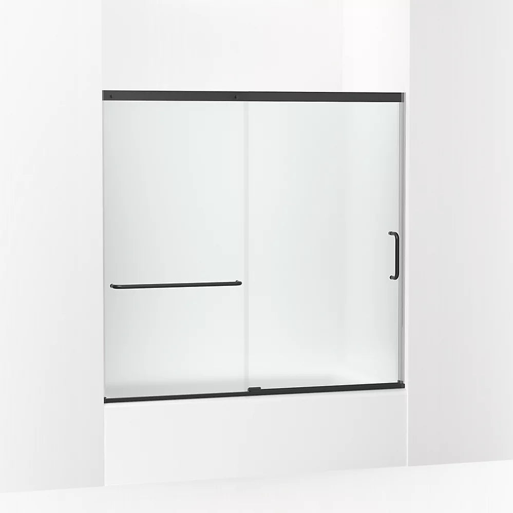 Kohler Sliding bath door, 56-3/4" H x 56-1/4 - 59-5/8" W, with 1/4" thick Frosted glass