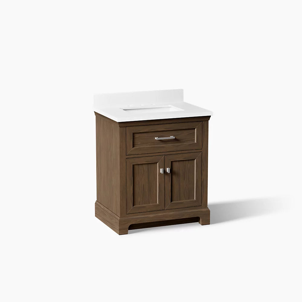 Kohler Charlemont Cabinet and Quartz Top 30-Inch Single-Sink Bathroom Vanity