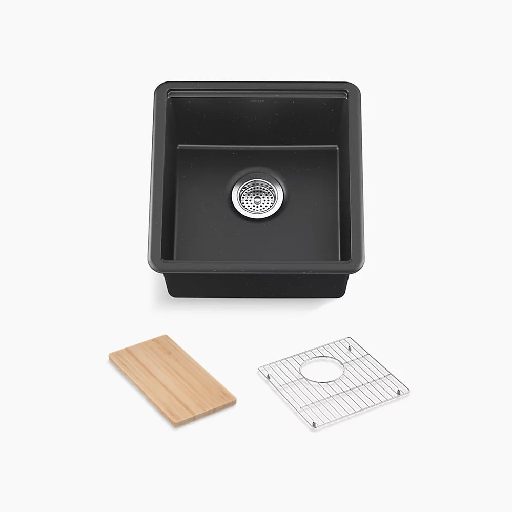 Kohler 18" undermount bar sink with accessories