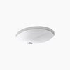 Kohler Caxton® 19-1/4" oval undermount bathroom sink with glazed underside, no overflow