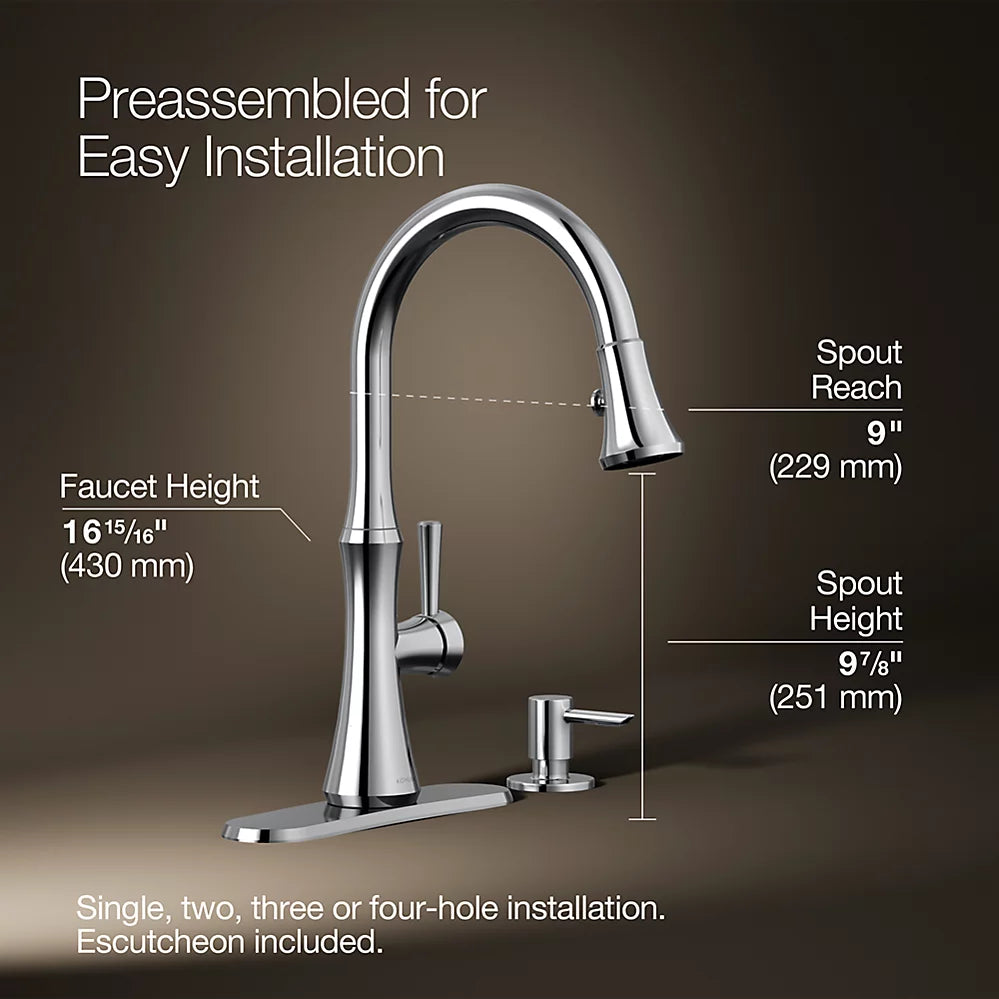 Kohler Pull-down kitchen sink faucet with soap/lotion dispenser