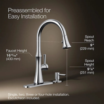 Kohler Pull-down kitchen sink faucet with soap/lotion dispenser