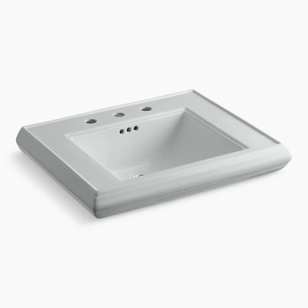 Kohler Pedestal/console table bathroom sink basin with 8" widespread faucet holes