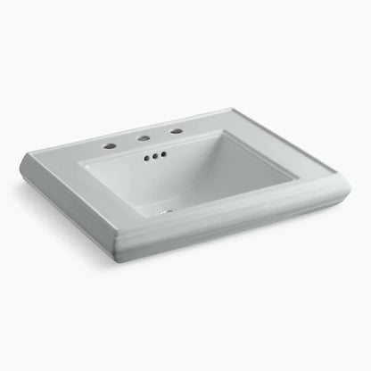 Kohler Pedestal/console table bathroom sink basin with 8" widespread faucet holes