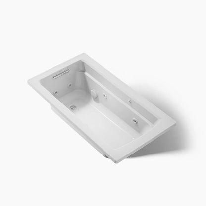 Kohler Archer Whirlpool Bath and Bask Heated Surface 60 x 32-Inch Drop-In Bathtub