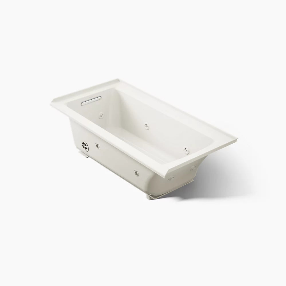 Archer 60" x 30" alcove whirlpool bath with Bask heated surface, left drain